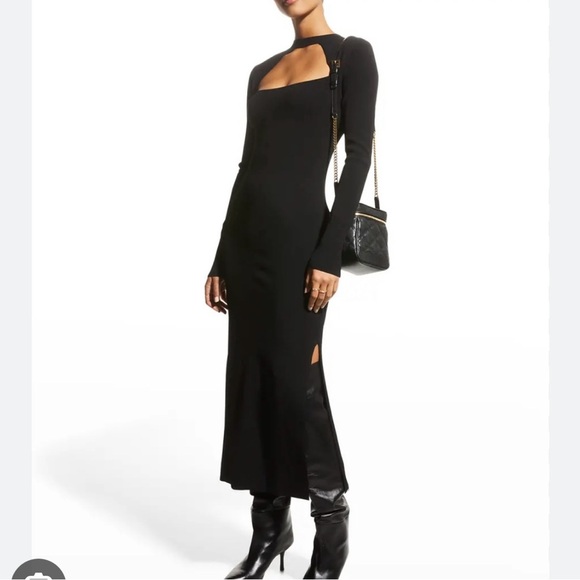 Frame Cutout Sweater Dress Noir. SZ Large reg $478 - Picture 2 of 5